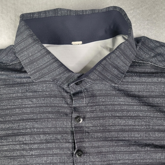 Lululemon Short Sleeve Black Grey Performance Polo Golf Shirt Medium (No Tag) - Picture 5 of 10